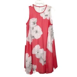 NWT Calvin Klein sleeveless A-line shift dress, size 10, floral design